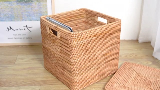 Amazon.com: FIYAMMY Rattan Basket With Lid, Large Lidded Basket